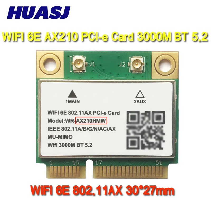 Huasj wifi 6 6e 802.11ax ax200 ax210 mini pci-e ax3000h bluetooth 5.2 2.4ghz/5ghz adaptador pk 9260ac 8265ac 7265ac 7260ac |