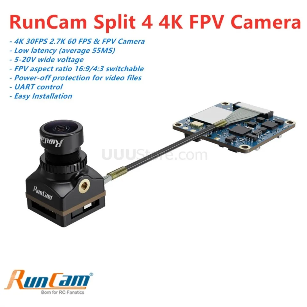Runcam разделенная 4 4K FPV камера 30FPS 2 7 K 60FPS широкое напряжение 16:9/4:3 NTSC/PAL