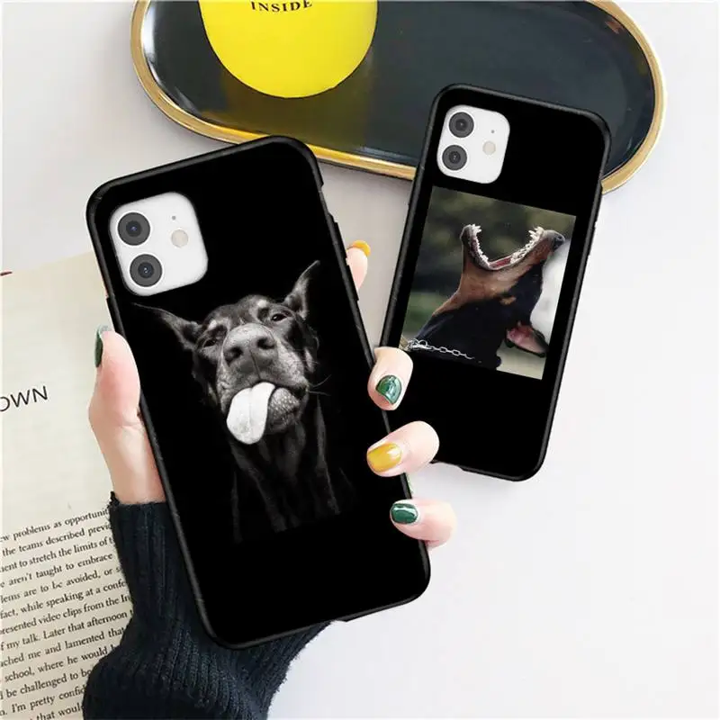 

Dachshund Doberman dog Phone Case For iphone 12 11 13 7 8 6 s plus x xs xr pro max mini shell
