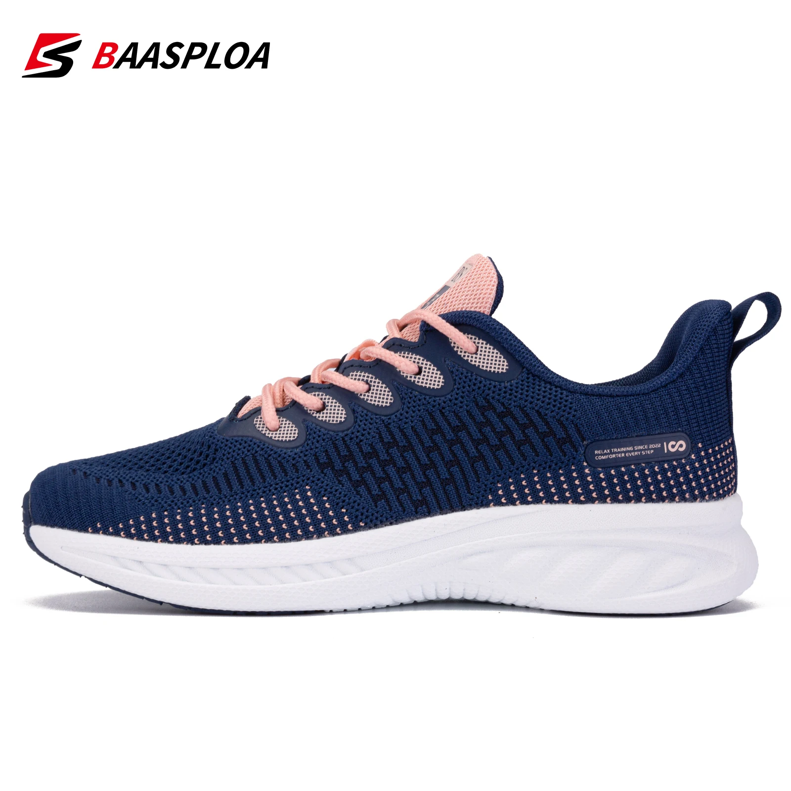 Baasploa Fashion Women Sneakers Comfortable Knit Running Shoes Female Tenis Sneaker Lightweight Walking Sports Shoes 2022 Spring