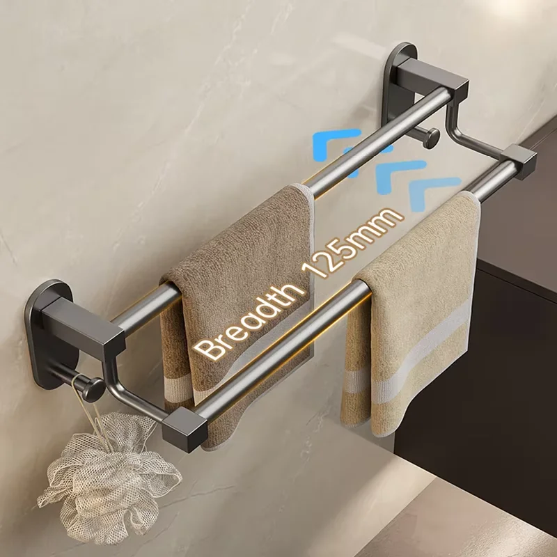 Ermo аксессуары для ванной комнаты настенный держатель полотенец стеллаж серый 304