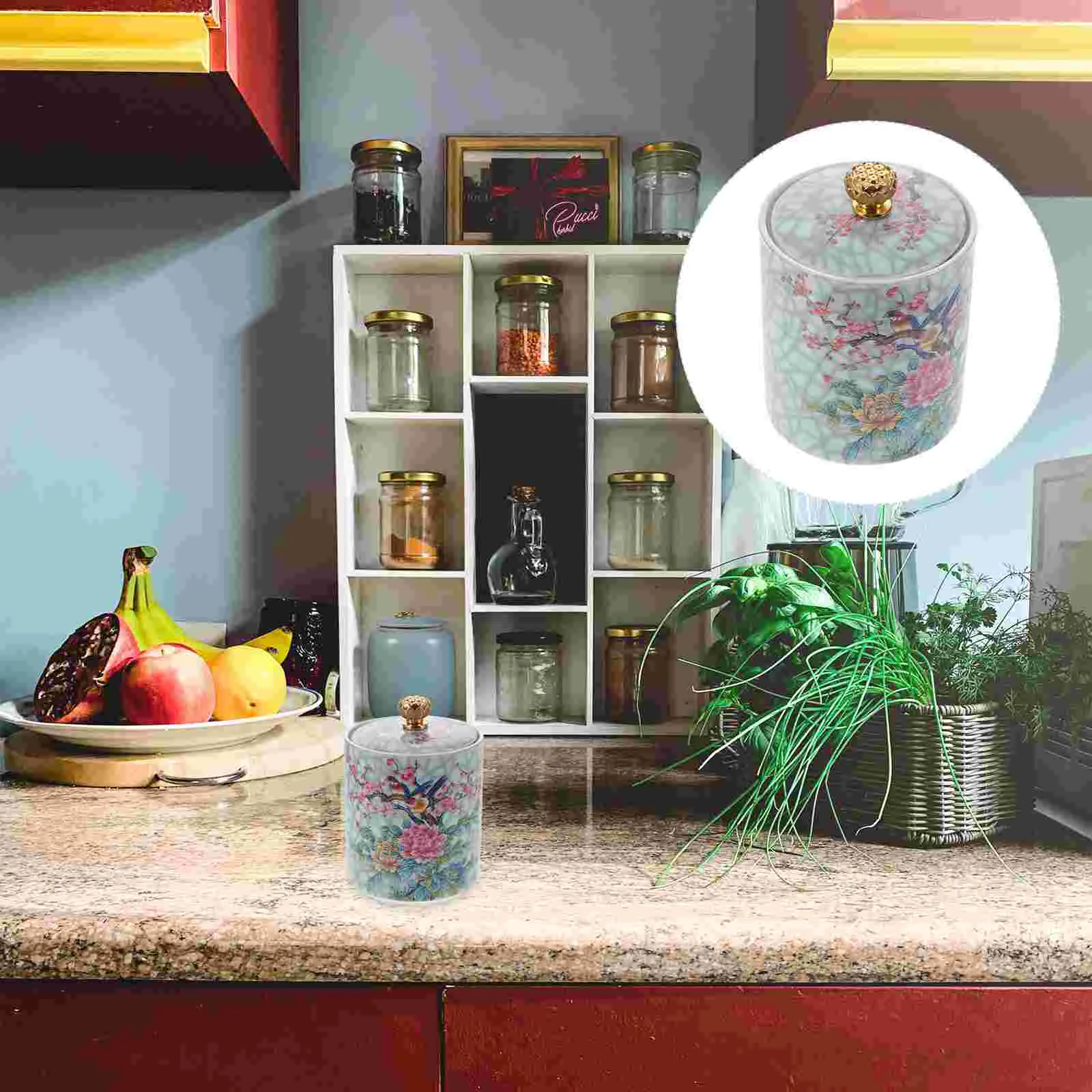 

Tea Jar Canister Storage Ceramic Container Coffee Canisters Loose Kitchen Sugar Containers Jars Sealed Porcelain Airtight Cookie