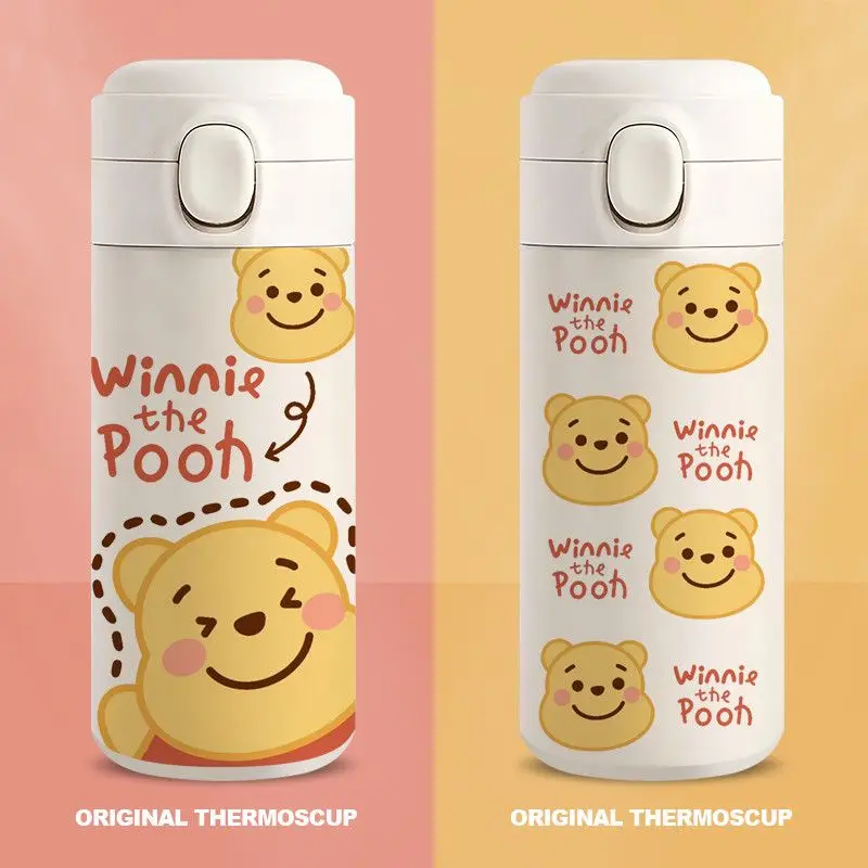

Disney Cup Winnie Bear Thermos Cup Bottle Childen Cartoon Water Cups 304 Stainless Steel Water Bottle Portable 420ML
