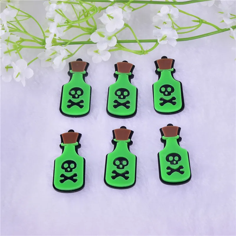 10 шт./упак. ядовитая бутылка Череп акриловые подвески серьги брелок ожерелье