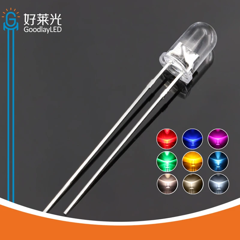 

GOODLAYLED LED F5 круглые светодиоды 5мм 1000шт