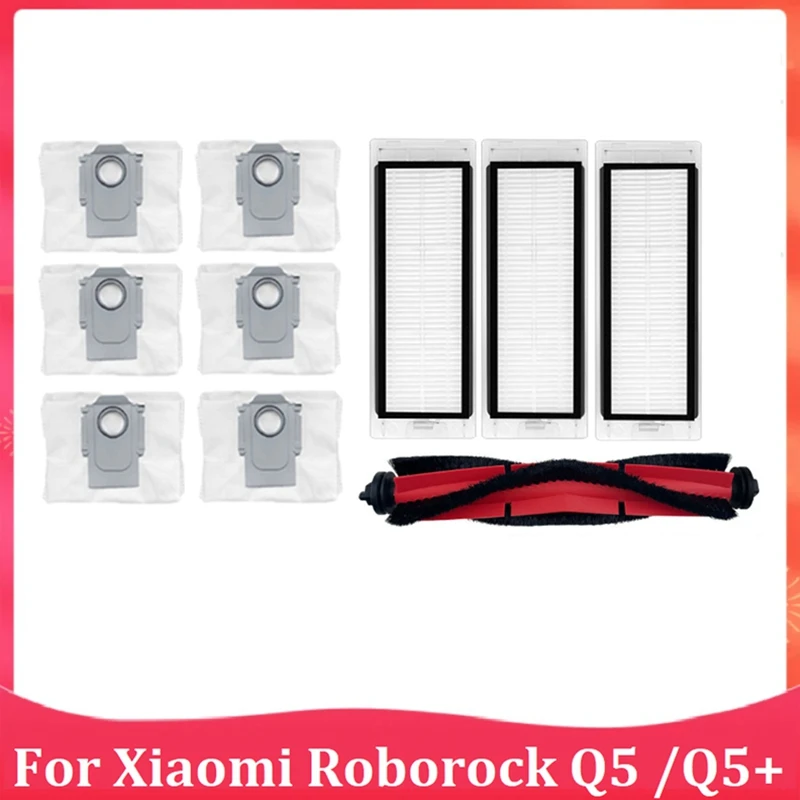 

1Set For Xiaomi Roborock Q5 /Q5+ Main Brush Filter Dust Bag Household Cleaning Tool Parts Robot Vacuum Cleaner Accessories
