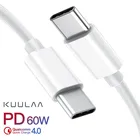 Кабель KUULAA USB Type C к Type C для Samsung Galaxy S10 S9 60 Вт PD QC 4,0, кабель USB C для зарядки мобильного телефона Xiaomi