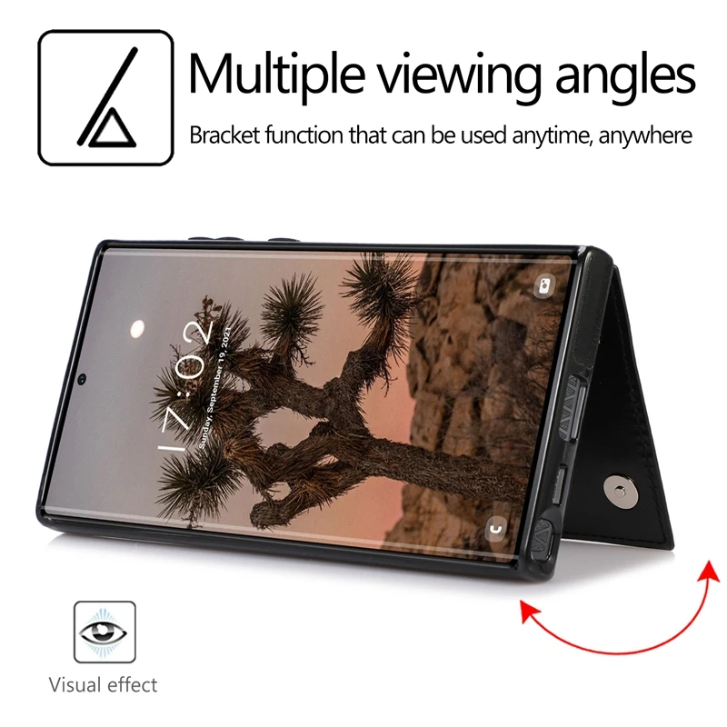 Фото Защитный кожаный чехол-бумажник с двумя кнопками для Samsung Galaxy S23 Ultra S22 S21 Plus S20 FE A04s A13 A14 A33 A51 A52 A53 A54 №4