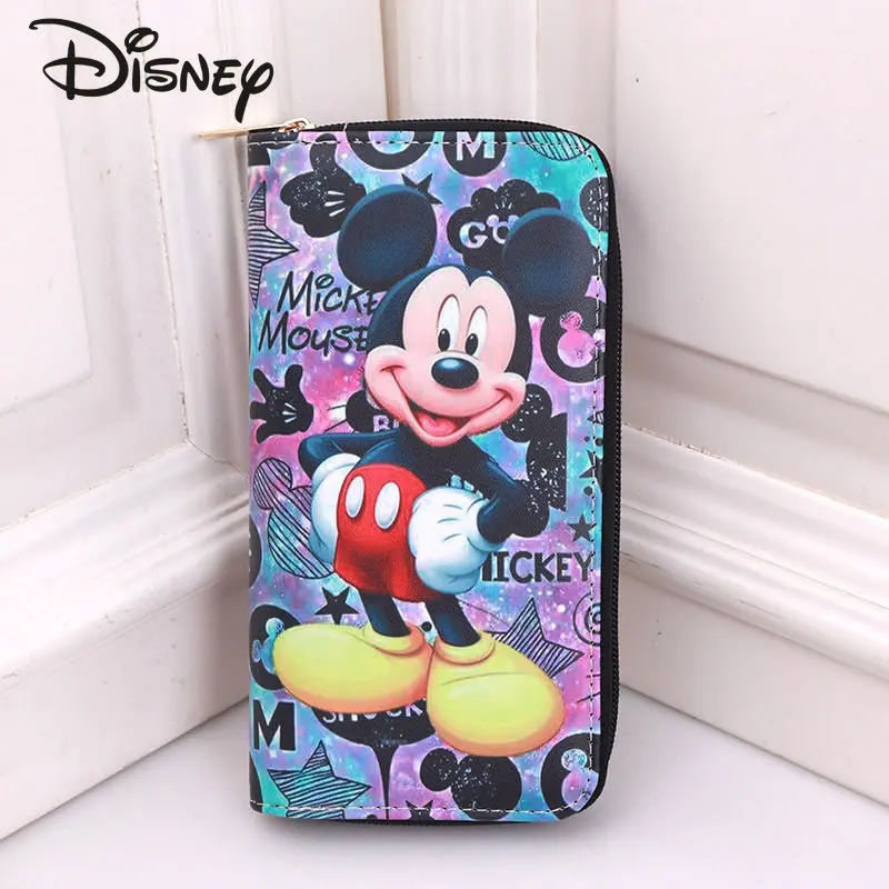 Disney Mickey New Women's Wallet Fashionable Large Capacity Long Wallet Cartoon Versatile Casual Multi Card Storage Phone Bag