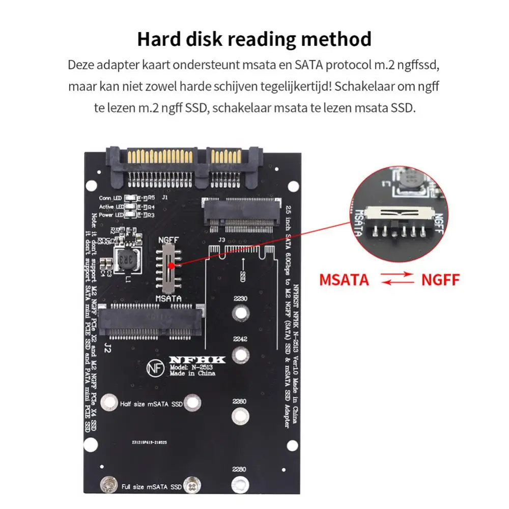 

Переходная плата M.2 Msata Ssd, переходная плата Sata M.2 Ngff Msata Ssd 2,5 дюйма Sata для ПК, ноутбука Ssd M2 к Sata, адаптер к Sata 2,5