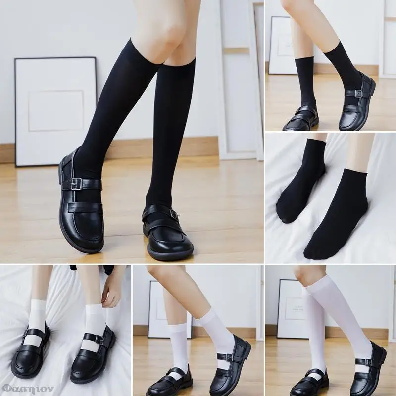 

Бархатные тонкие носки, гольфы, длинные носки, женские гольфы до середины бедра, чулки выше колена, женская школьная форма для девочек, носки