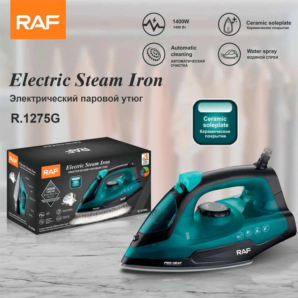 

Portable Powerful Steam Iron New Powerful Steam Technology Coated Base Plate, 1200-2200 Watts with 3-way Automatic Shut-off