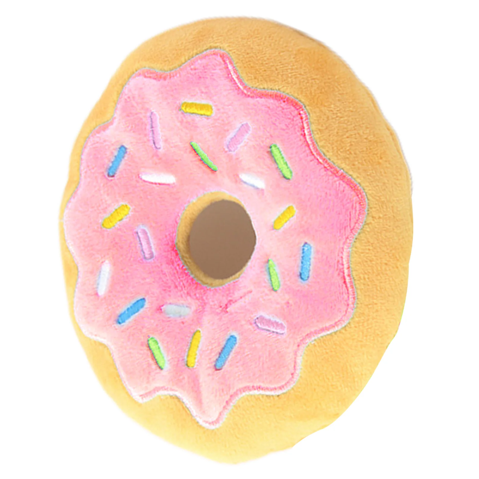 

Плюшевая игрушка-пончик для собак, Интерактивная Жевательная игрушка со звуком для щенков, домашних животных