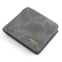 mens wallet money bag solid color leather business large capacity short retro tri fold wallet famous vintage male wallets purse