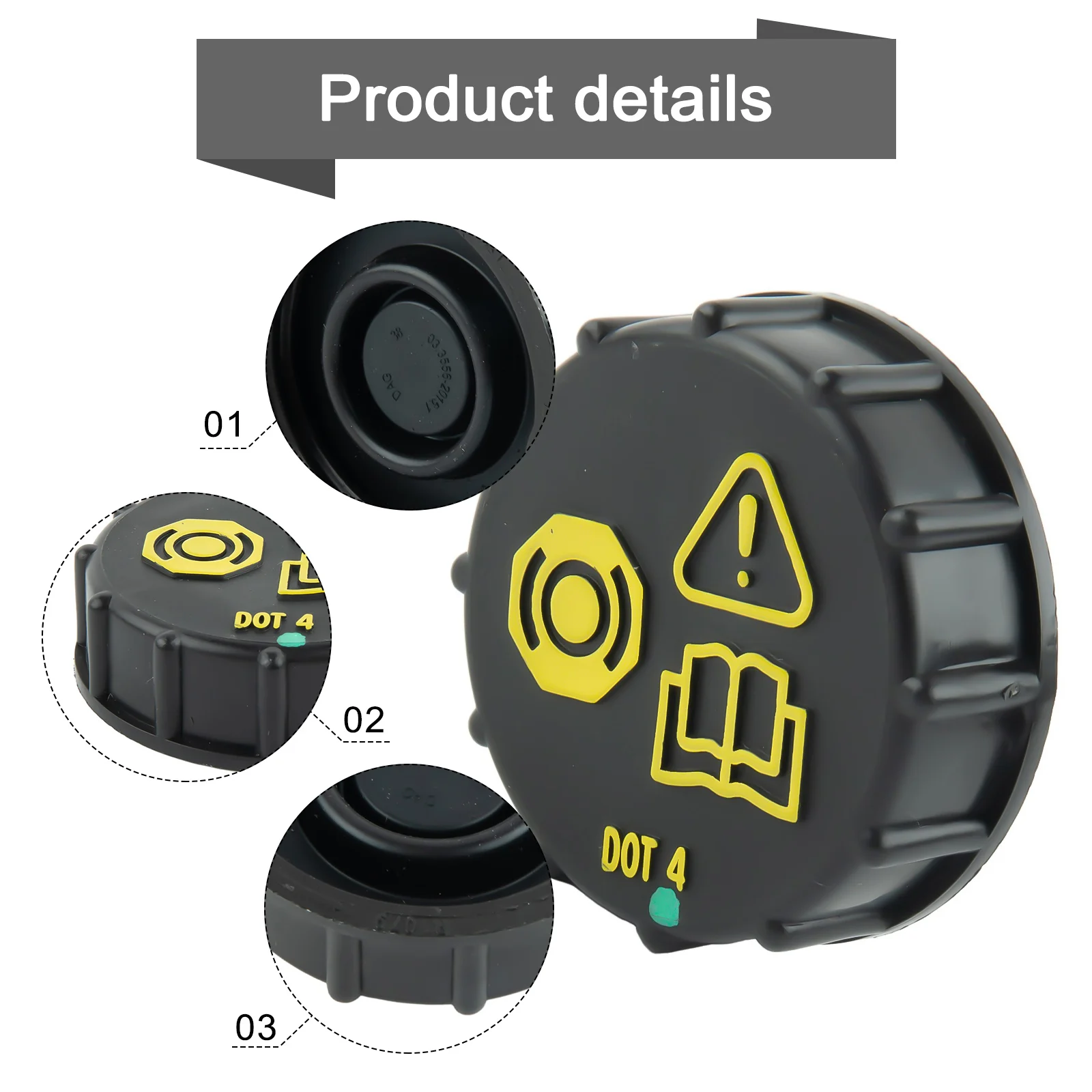 

1pcs Car Brake Fluid Reservoir Cap ABS 6M512162AA Tank Cover parts For Ford C-MAX MK1 2003-2010 C214 Galaxy MK3 2006-2015 WM