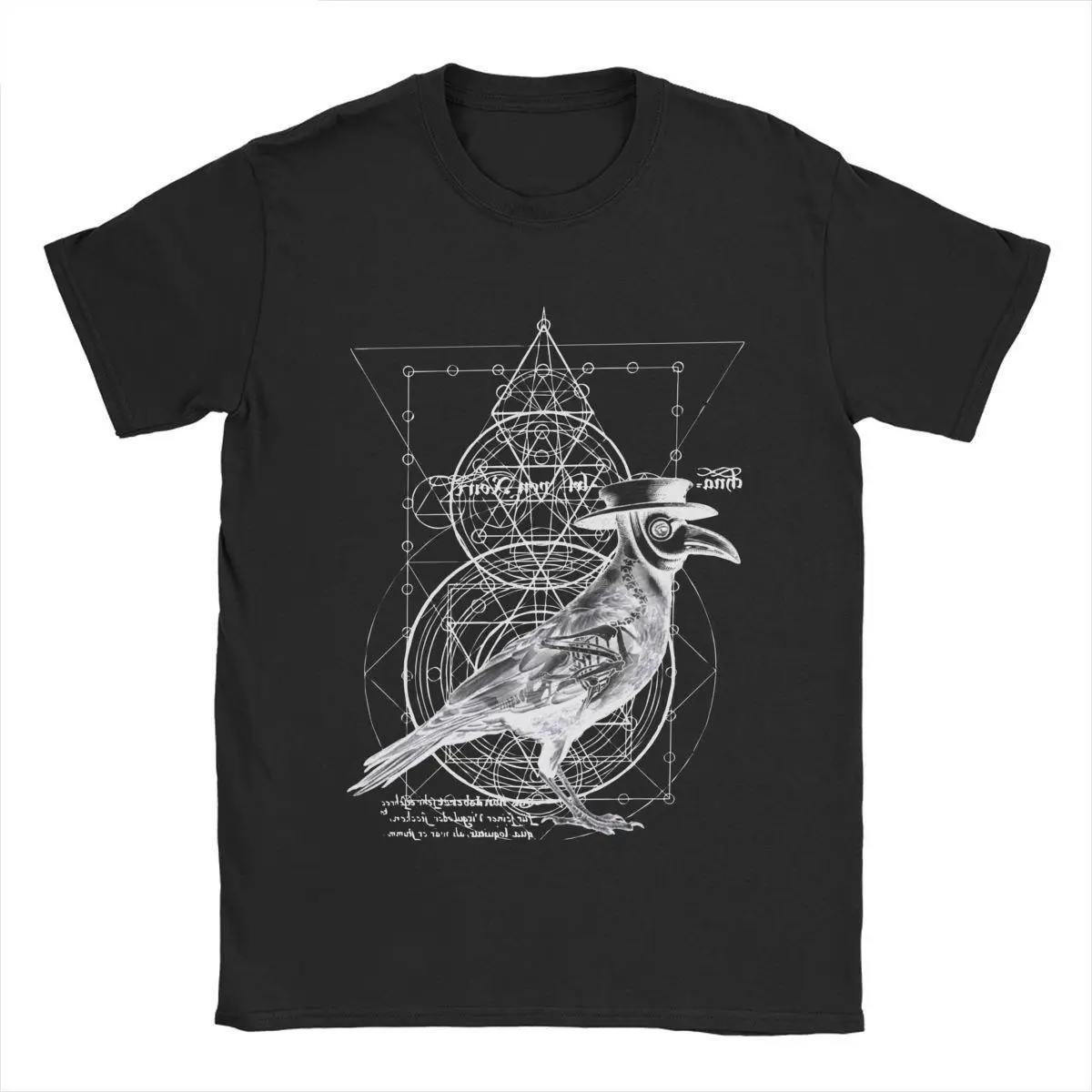 Men Vintage Raven Anatomical T Shirt Plague Doctor Cotton Tops Funny Short Sleeve Round Collar Tees Plus Size T-Shirt