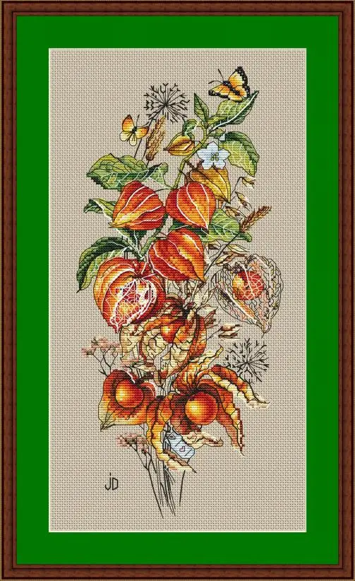 Набор для вышивки фрукты и бабочки 26-44 дюйма