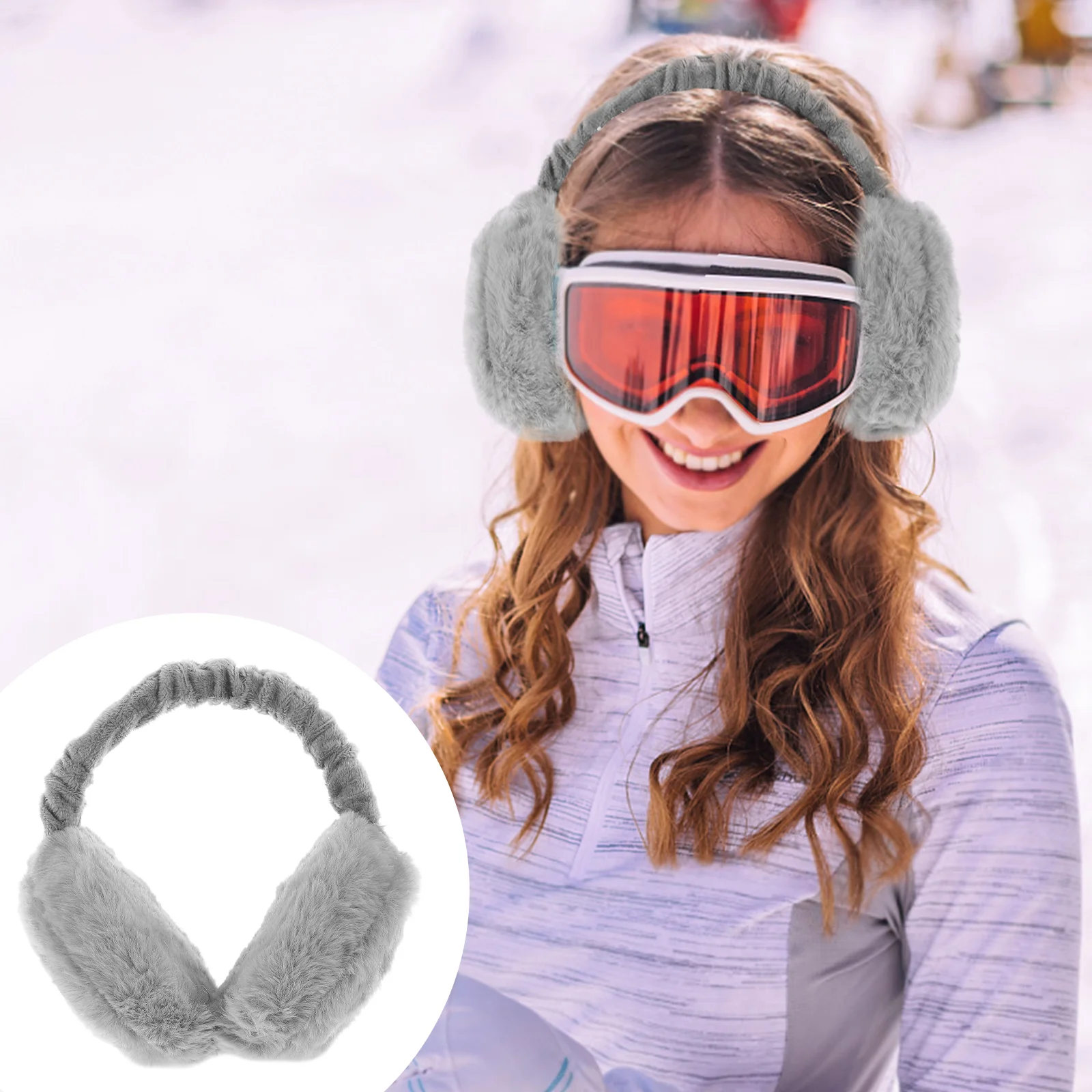 

Warm Earmuffs Scarf Furry Women Korean Version Neckerchief Polyester Ladies