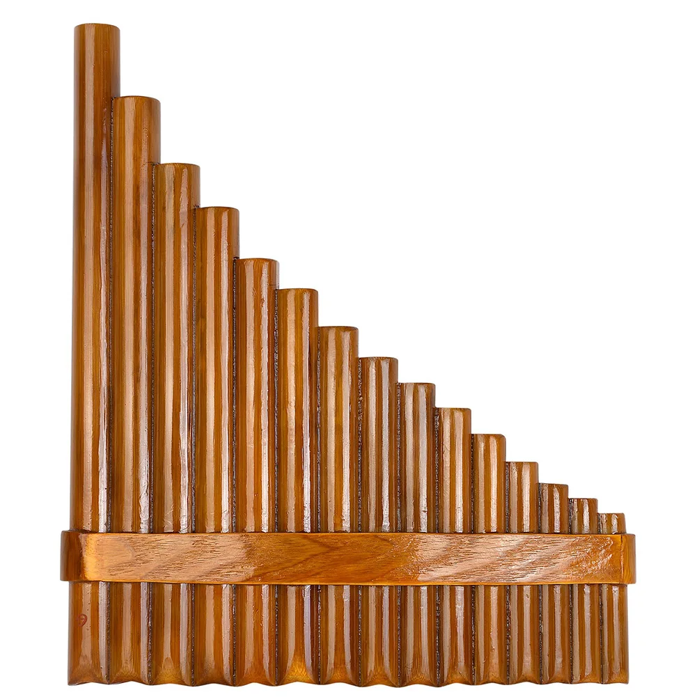 

15 Pipe Pan Flute G Key Pan Pipes Natural Bamboo Panpipes Chinese Traditional Woodwind Instrument With Carry Bag