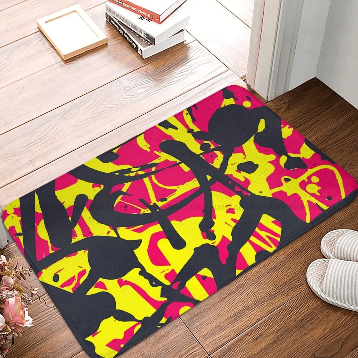 

Hip Hop Graffiti Street Art Non-Slip Carpet Wall Colorful Spray Paint Urban Bedroom Mat Entrance Door Doormat Home Decor Rug