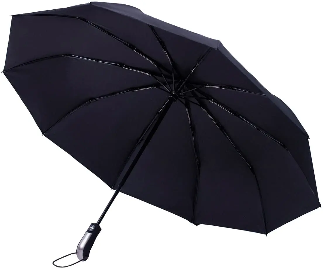 

2022 Full Automatic Umbrella Men's high-end High-end Super Large Three Fold Wooden Handle Business Folding Gift Sun Man Umbrella