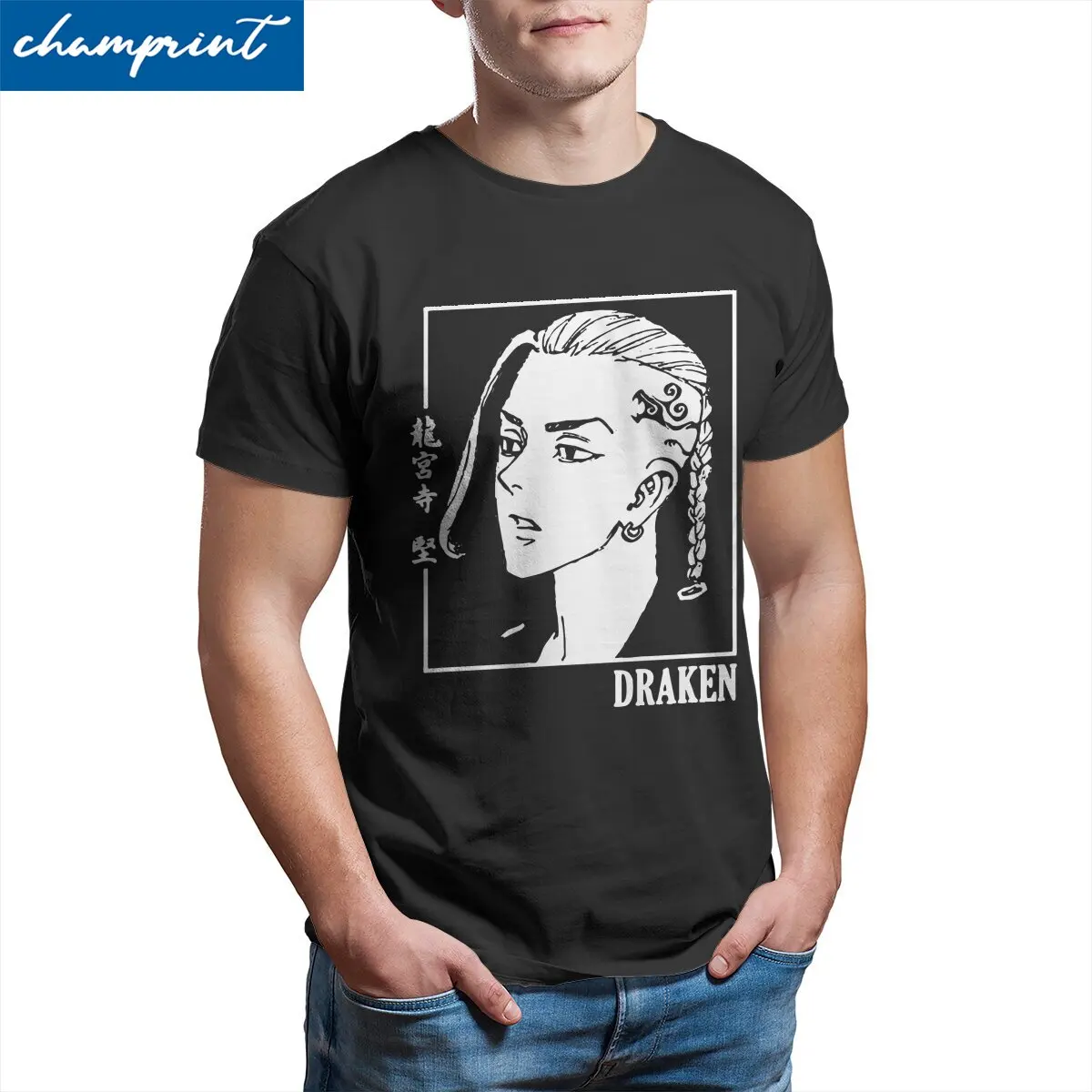 

Men T-Shirt Draken Tokyo Revengers Casual 100% Cotton Tee Shirt Japanese Anime Manga T Shirt Round Collar Tops Summer