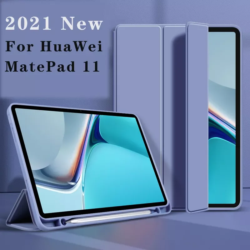 

Tablet Case For HUAWEI MatePad 11 Case with Pen Slot MatePad 11 Funda Cover Anti-fall Silicone PU Leather 2021 Case for DBY-W09