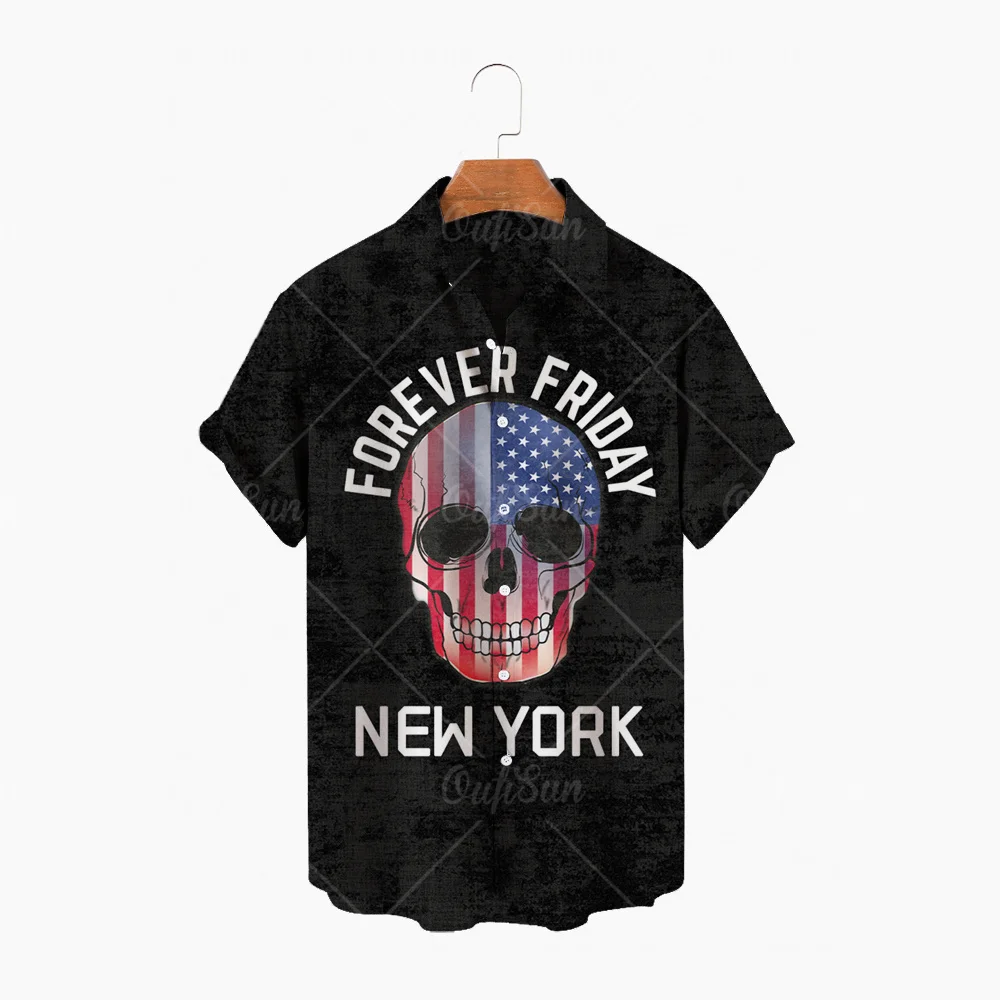 

Men's Hawaiian Style American Flag Summer Holiday Short Sleeve Shirt