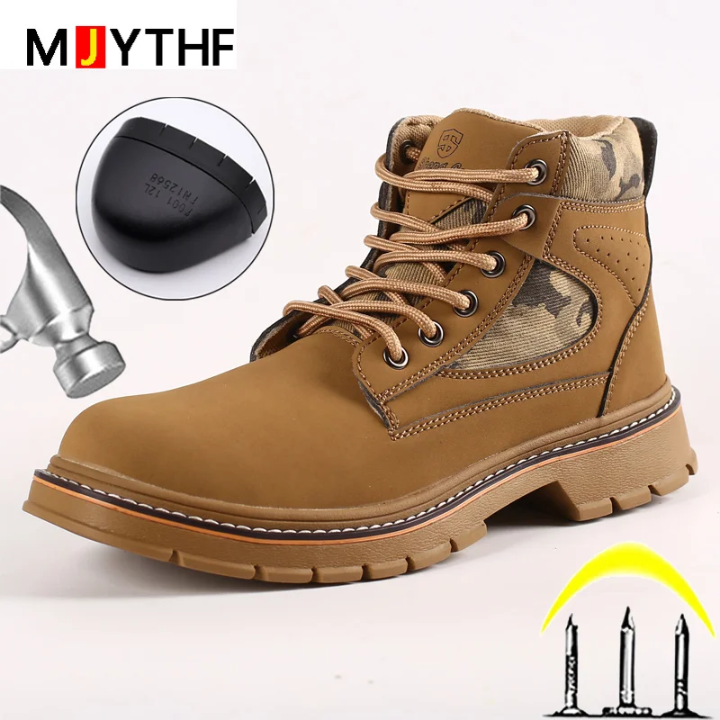 

Camouflage Work Safety Boots Anti-smash Anti-puncture Safety Shoes Military Boots Steel Toe Cap Industrial Shoes Work Boots 2023