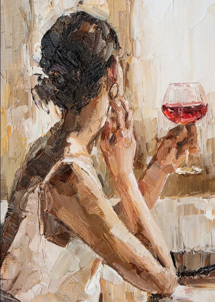 

Абстрактная картина маслом на холсте "Музыкальная девушка"