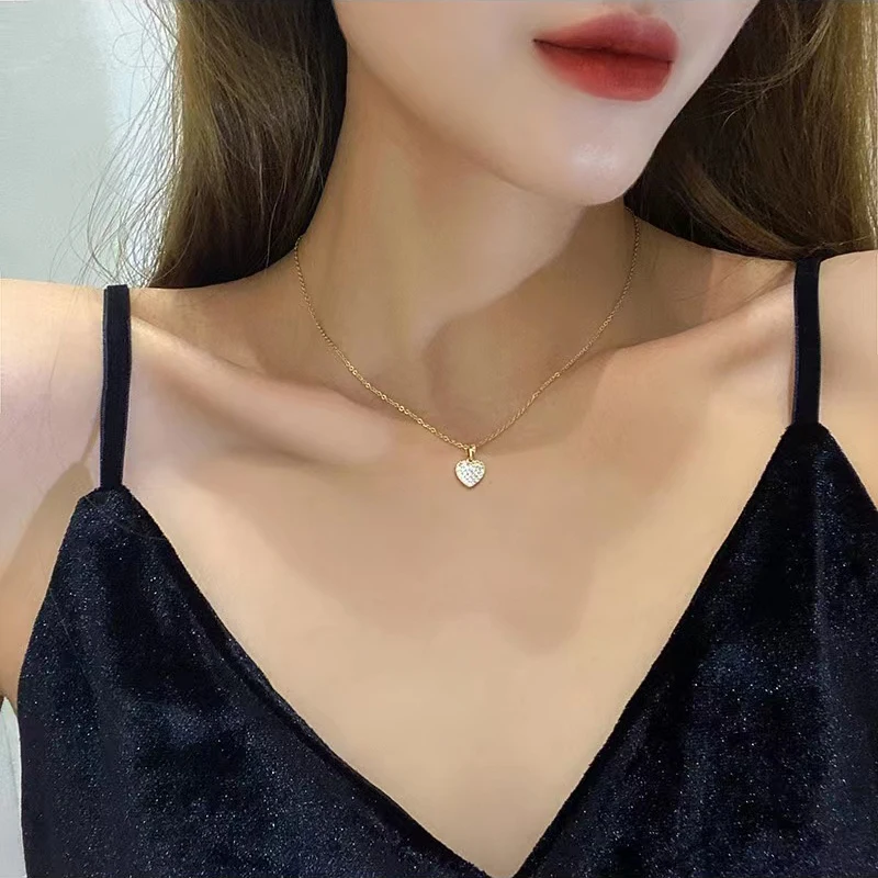 

925 Sterling Silver Love Necklace Fashion Classic heart-Shaped Collarbone Chain Choker Birthday Gift For Women's Fine Jewelry