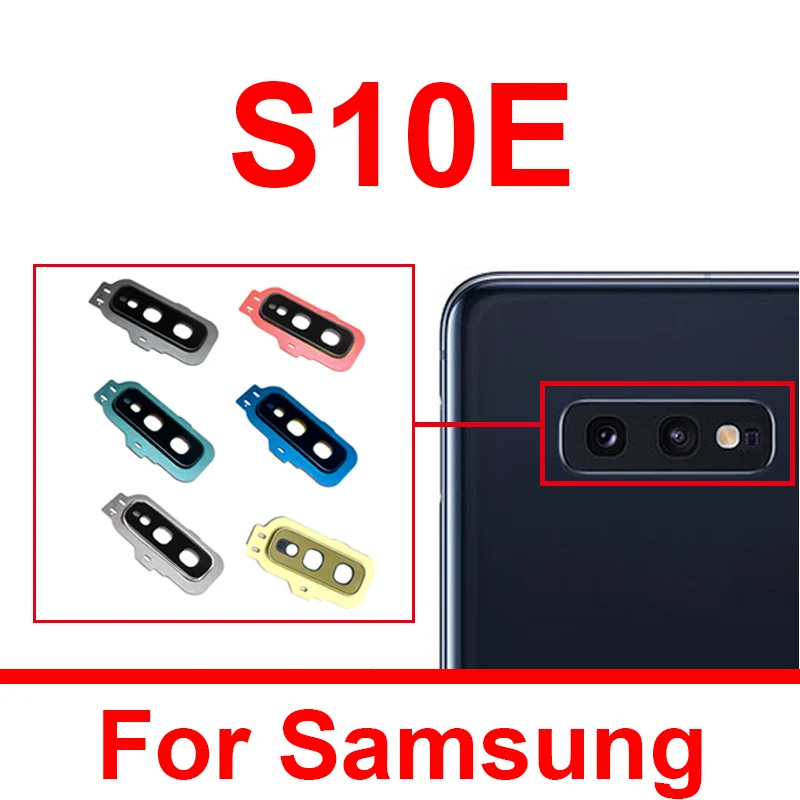 Стеклянная рамка для объектива задней камеры Samsung Galaxy S10E стекло с рамкой наклейка