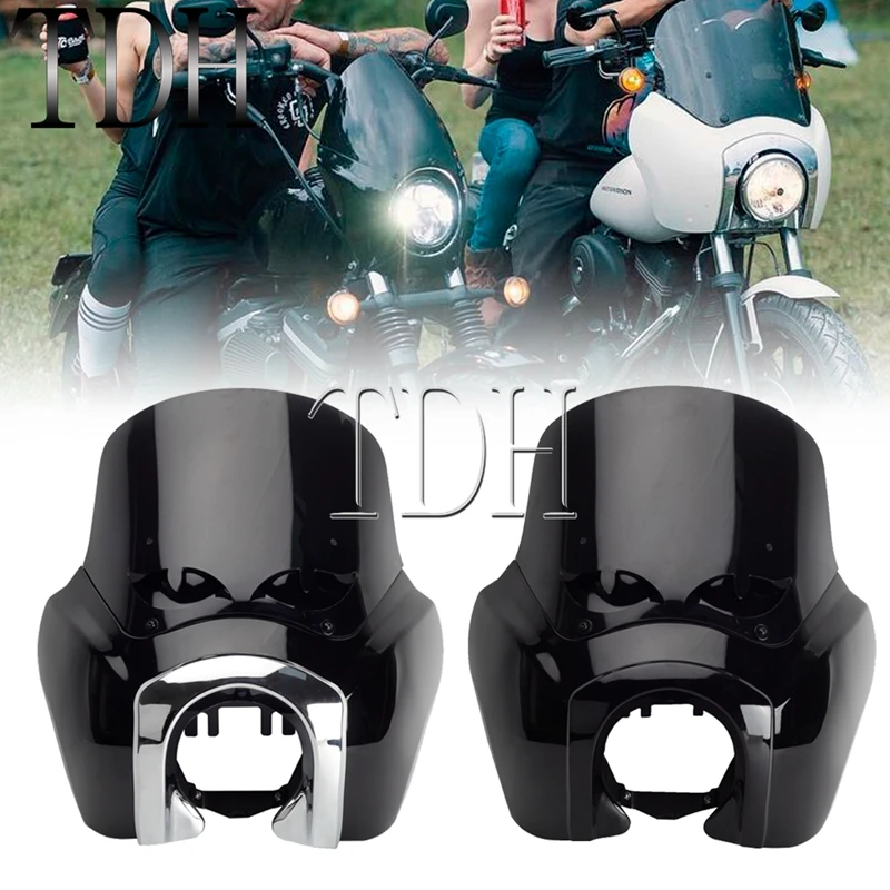 

Налобный фонарь для Harley Dyna Low Rider Street Bob 5,75 дюйма, стильный обтекатель для лобового стекла 12 дюймов 5-3/4 дюйма, Передний фонарь, обтекатель, чехо...