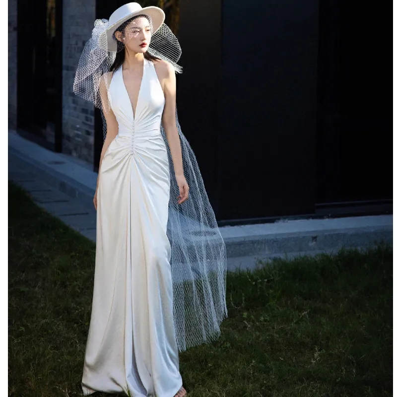 Сексуальные вечерние платья с глубоким v-образным вырезом на шее элегантное