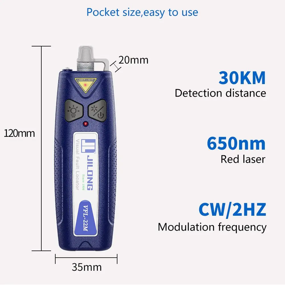 Оптический лазерный мини Визуальный дефектоскоп + светильник ПА FTTH VFL 10/20/30 мВт