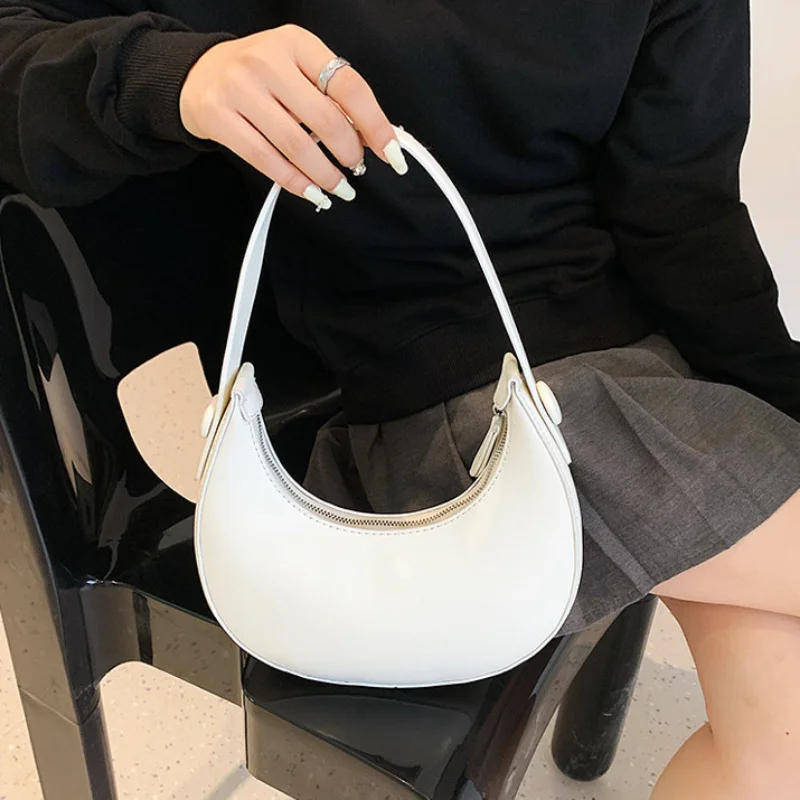 Women's Fashion Simple Trend Hand Bag Simple Underarm Tote One Shoulder Handbags for Women Solid Color Retro Purses and Handbags