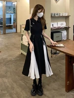chinese style improved cheongsam dress womens summer 2022 new high end design waist closed short sleeve medium length skirt