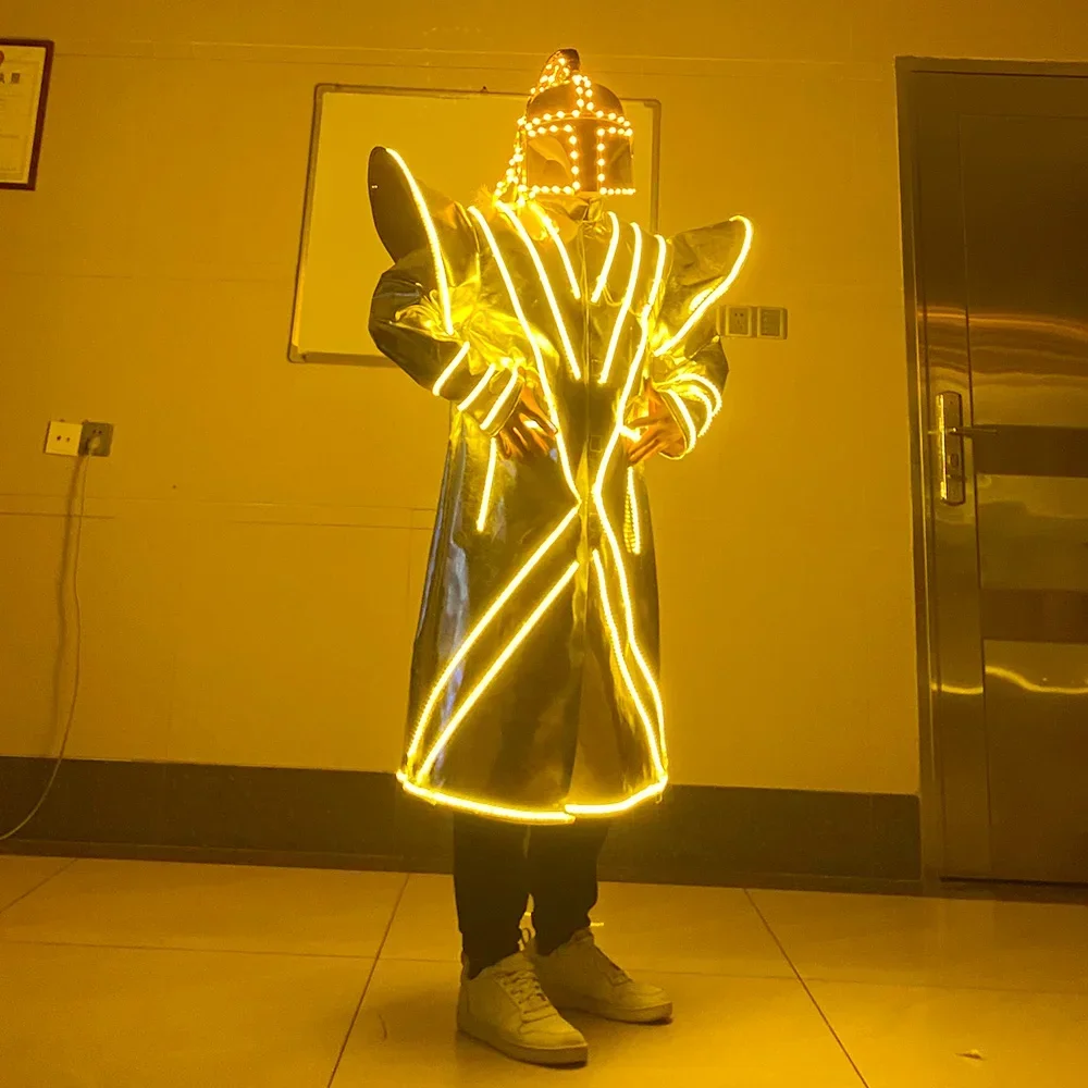 Женский светящийся костюм-робот в темноте костюм для бара одежда ночного клуба RGB