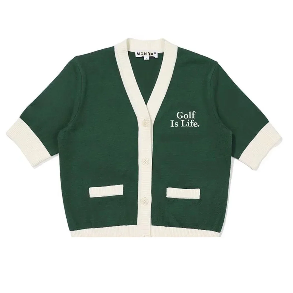 

Женские вязаные свитера для гольфа, модная повседневная одежда на осень и лето, джемпер с коротким рукавом и V-образным вырезом, свободные пуловеры для гольфа, Топ