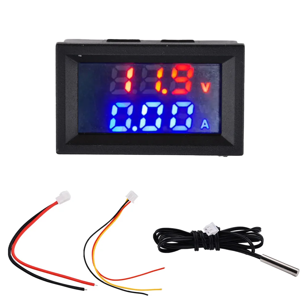 

M430 DC4-30V 10A Voltmeter Ammeter Dual Display Voltage Detector Current Meter Panel Amp Volt Gauge With NTC Sensor Cable