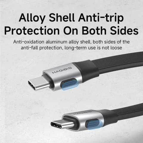 Hagibis Короткий полнофункциональный кабель USB C к USB C Кабель USB4 V2 Date 80 Гбит/с 8K PD 240 Вт Шнур для Thunderbolt 4/5 iPhone Laptop SSD