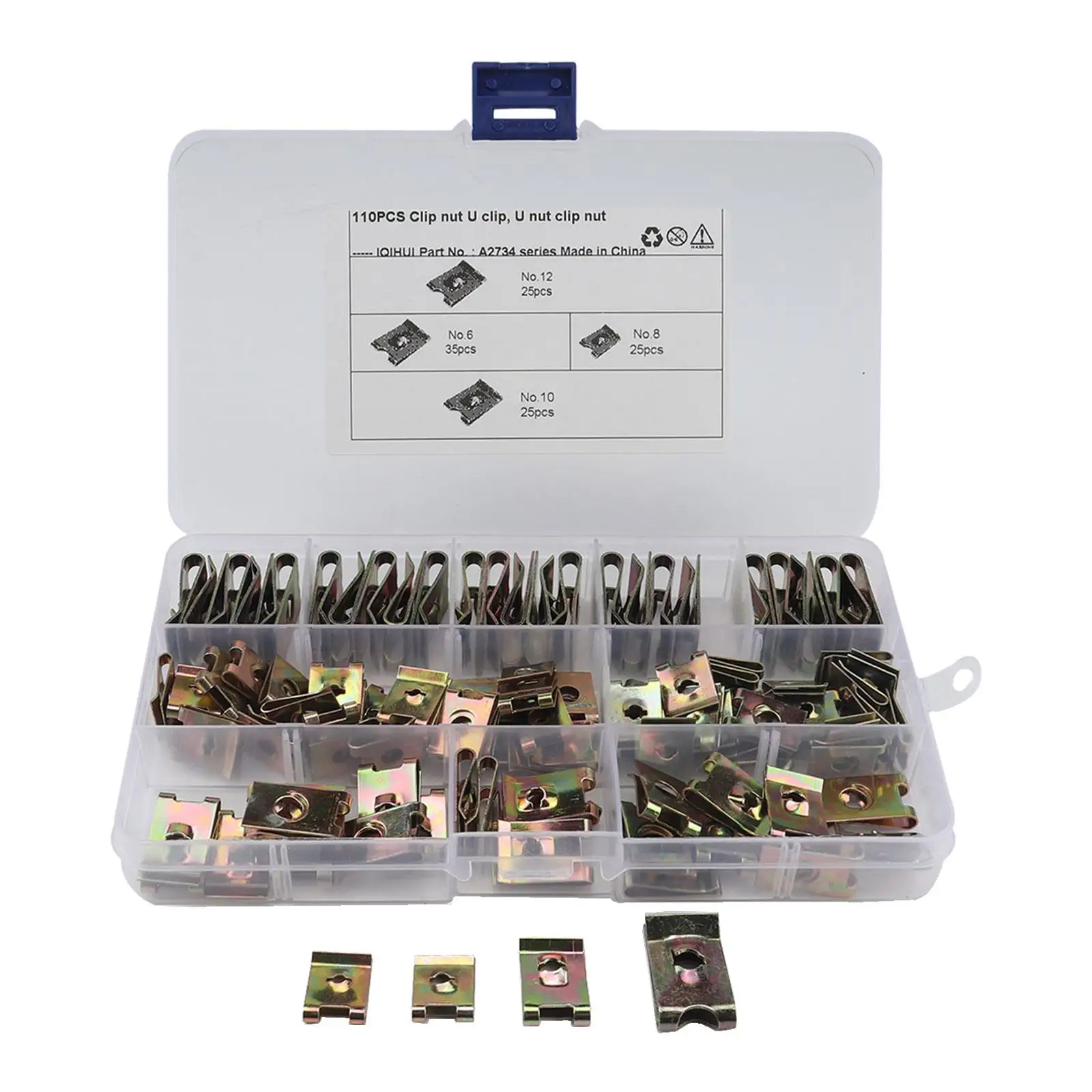 

110 Clip Nut Assortment Kit for Easy Installation Accessory Replacement