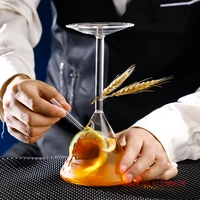 bar funny upside down martini glasses cocktail cup restaurant molecular gastronomy decor dry ice container creative juice glass