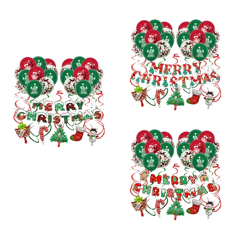 

Christmas Balloon Package Christmas Christmas New Pull Flag Banner Spiral Ornament Christmas Balloon