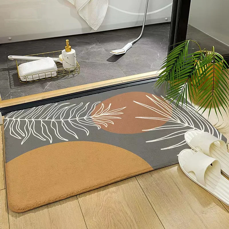 

Mats Simple Abstract Decor Doormat Fluffy Plush Rug Kitchen Mat Area Rug in the Living Room Bathroom Absorbent Non-Slip Foot Pad