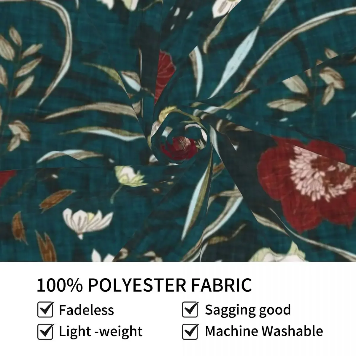 Бирюзовый цветочный гобелен Noir