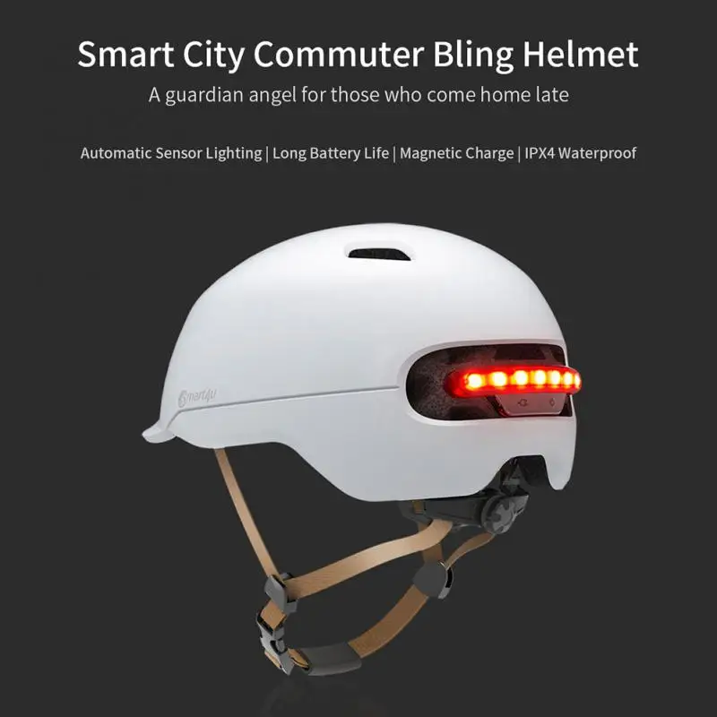 

Smart4u Cycling Helmet With Tail Light Led City Urban Bicycle Helmet Brake Light IPX4 Road Electric Bike Helmet For Men/women