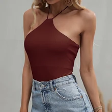 Women's Sexy Slim Fit Knitted Camisole Tops Sleeveless Crochet Crop Backless Knit Tank Spring Casual