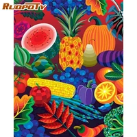 ruopoty picture by number colorful fruit diy frame painting by numbers on canvas for adults home decoration gift 50x65cm