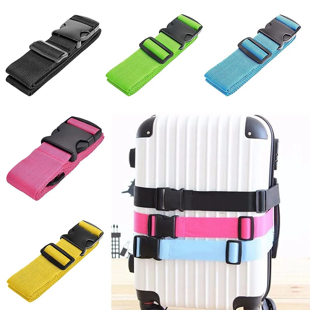 

High Quality Adjustable Luggage Safe Straps One Word Fixed Tying Rope Buckle Baggage Packing Belts Travel Suitcase Accessories